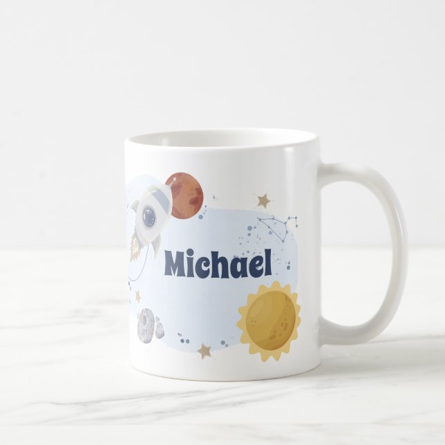 Taza De Café Planetas astronautas espaciales (Derecha)