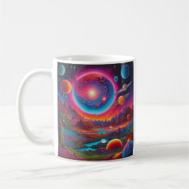 Taza De Café Planetas silvestres de arte psicodélico