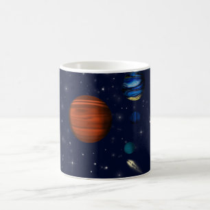 Taza De Café Planetas y galaxias en el cosmos espacial