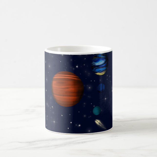 Taza De Café Planetas y galaxias en el cosmos espacial (Centro)