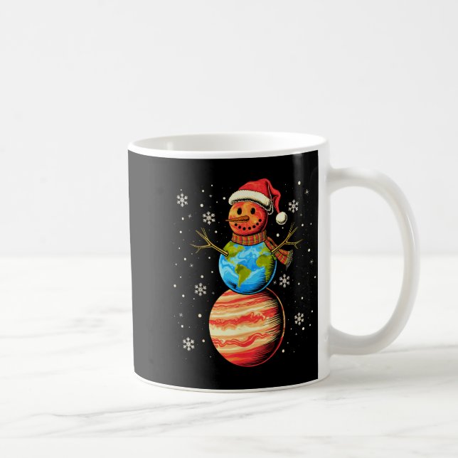 Taza De Café Planets Snowman Space Funny Christmas Astronomy Fo (Derecha)