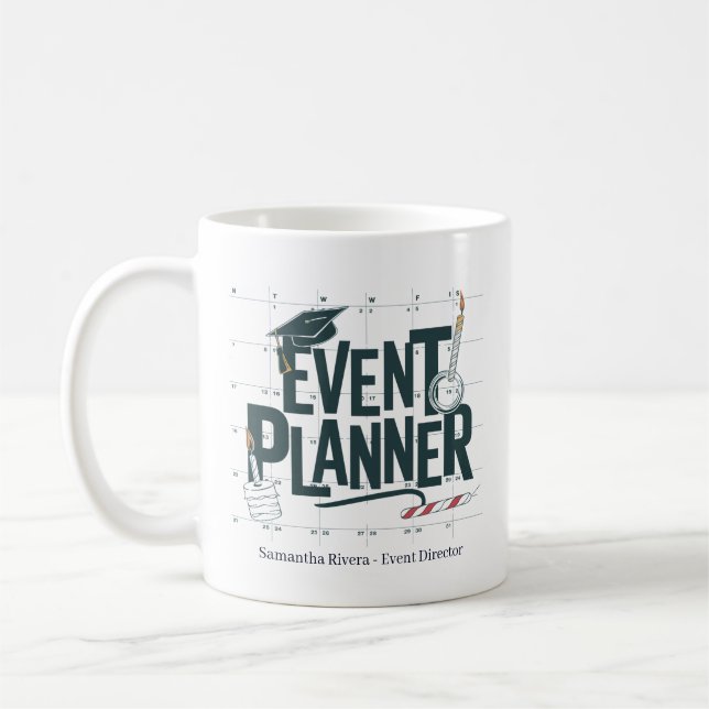 Taza De Café Planificador de Eventos Personalizado (Izquierda)