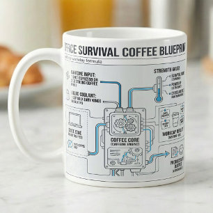 Taza De Café Plano divertido de supervivencia en la oficina con