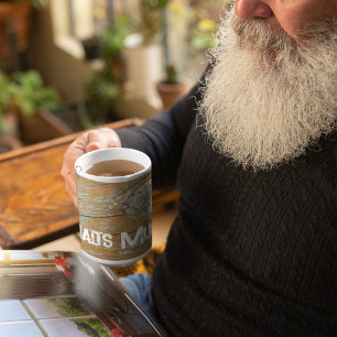 Taza De Café Plano maderero de grano de madera envejecido