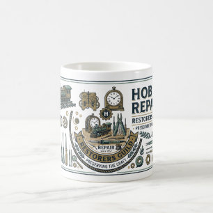 Taza De Café Plano técnico de reparación de hobby - Esquema de 