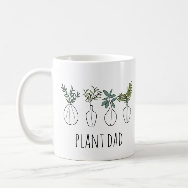 Taza De Café Plant Dad y Name Coffee Mug (Izquierda)
