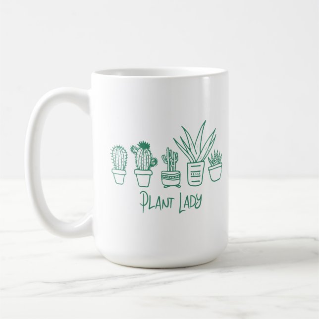 Taza De Café Plant Lady Cactus Succulent Gardening Lover (Izquierda)