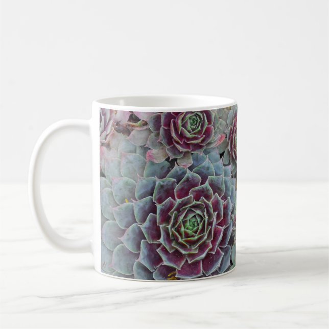 Taza De Café Planta de cactus de gallinas y pollitos (Izquierda)