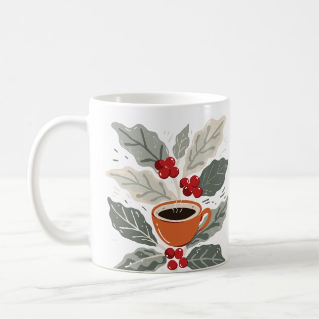 Taza De Café Planta de Café Boho (Izquierda)