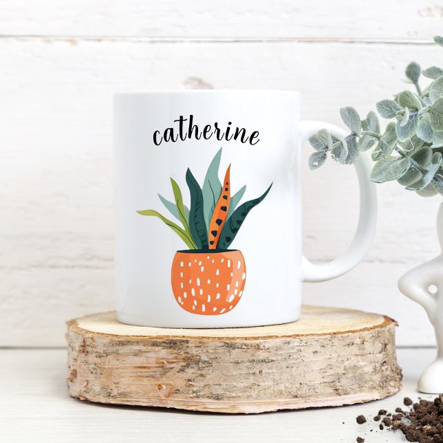 Taza De Café Planta de cerámica personalizada de Cute Boho (Subido por el creador)