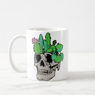 Taza De Café Planta de cráneo Muñeca de jardín linda Macetas P