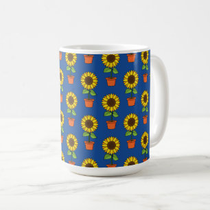Taza De Café Planta de girasol en patrón de cacerola