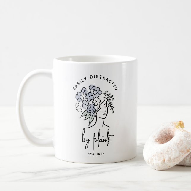 Taza De Café Planta de hormigón floral de jardinera desvirtuada (Con donut)