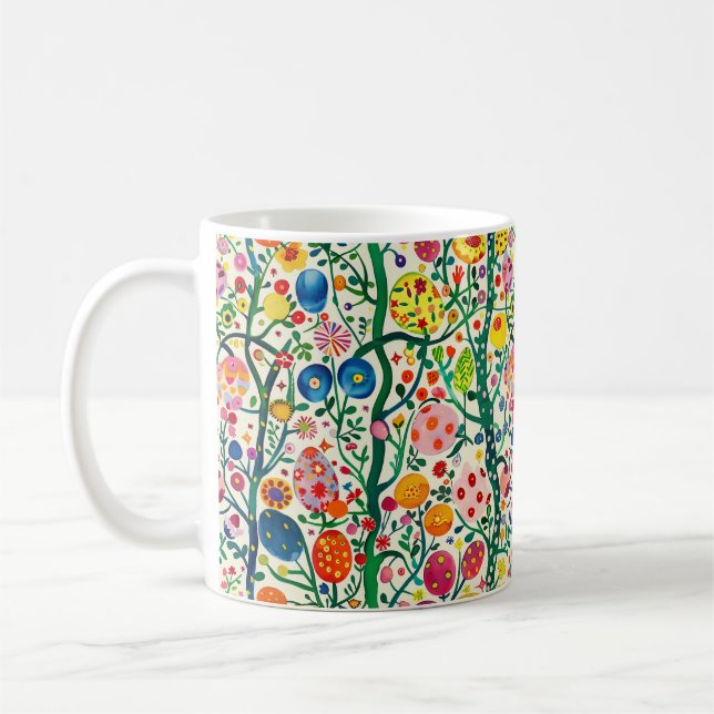 Taza De Café Planta de Huevos de Pascua Floral (Izquierda)