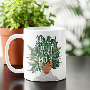 Taza De Café Planta loca de mamá divertida planta de acuarela M
