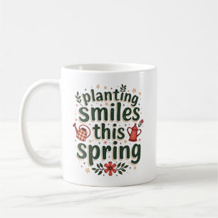 Taza De Café Plantando sonrisas granjero Cute Primavera Vida Gr