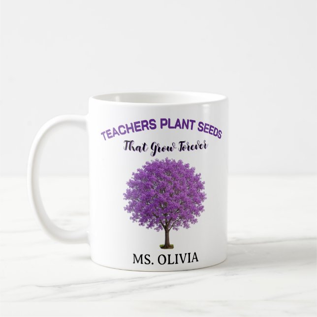 Taza De Café Plantar semillas de conocimiento - Gracias profeso (Izquierda)