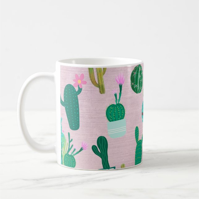 Taza De Café Plantas de cactus cactáceas del sudoeste rústico r (Izquierda)