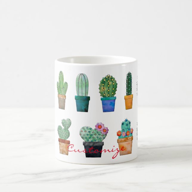 Taza De Café Plantas de cactus variadas Thunder_Cove (Centro)