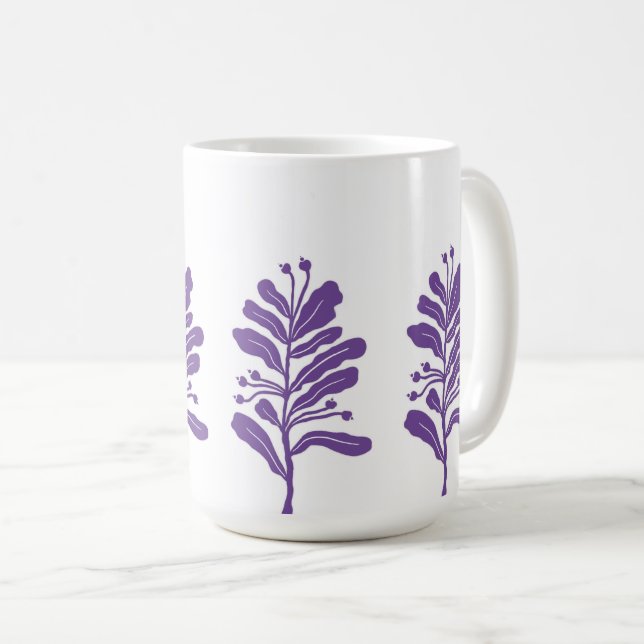 Taza De Café Plantas de silueta Flores Botánicas mínimas (Anverso derecho)