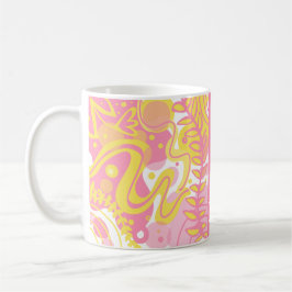 Taza De Café Plantas De Swirl Amarillas