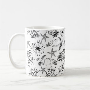 Taza De Café Plantas de tortugas submarinas sin mar