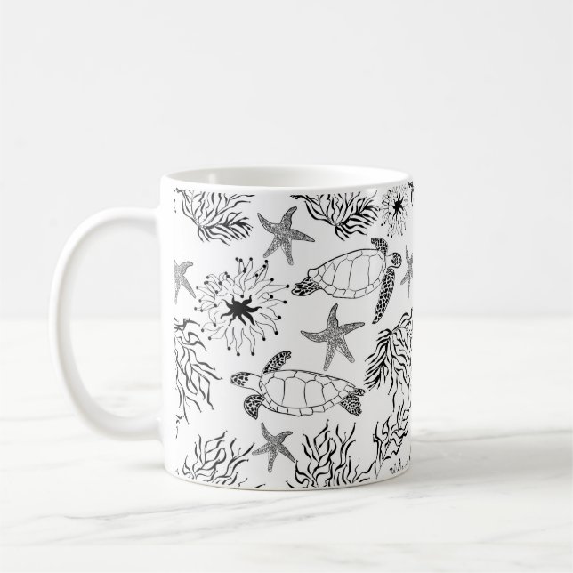 Taza De Café Plantas de tortugas submarinas sin mar (Izquierda)