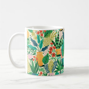 Taza De Café Plantas domésticas en macetas de cerámica sin fisu