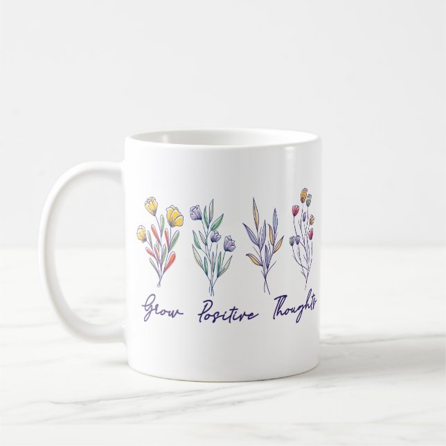 Taza De Café Plantas Florales de Flor Silvestre (Izquierda)