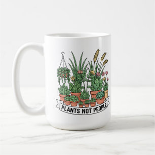 Taza De Café Plantas No Personas   Comico Jardinero Introvertid