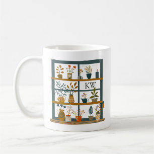 Taza De Café Plantas posadas en la ventana Mongramadas