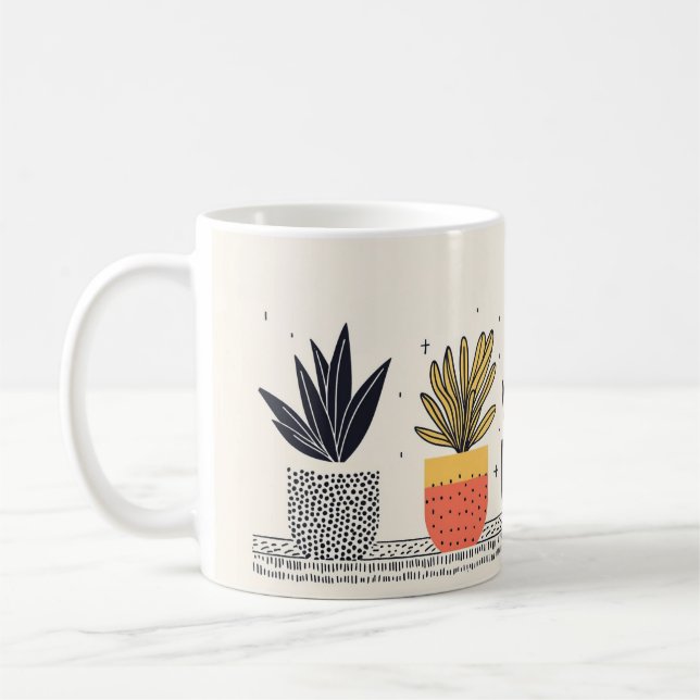 Taza De Café Plantas Potadas Fila diversión botánica (Izquierda)