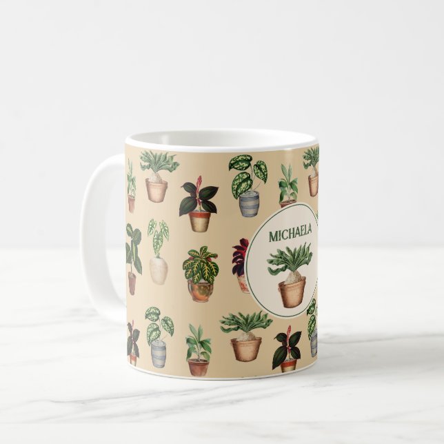 Taza De Café Plantas Potadas nombre de ollas de terracota (Anverso izquierdo)