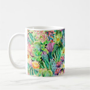 Taza De Café Plantas suculentas y patrón de jardín de cactus