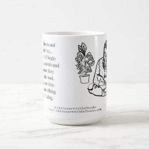 Taza De Café Plantas y libros de pelucas