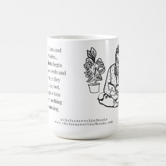 Taza De Café Plantas y libros de pelucas