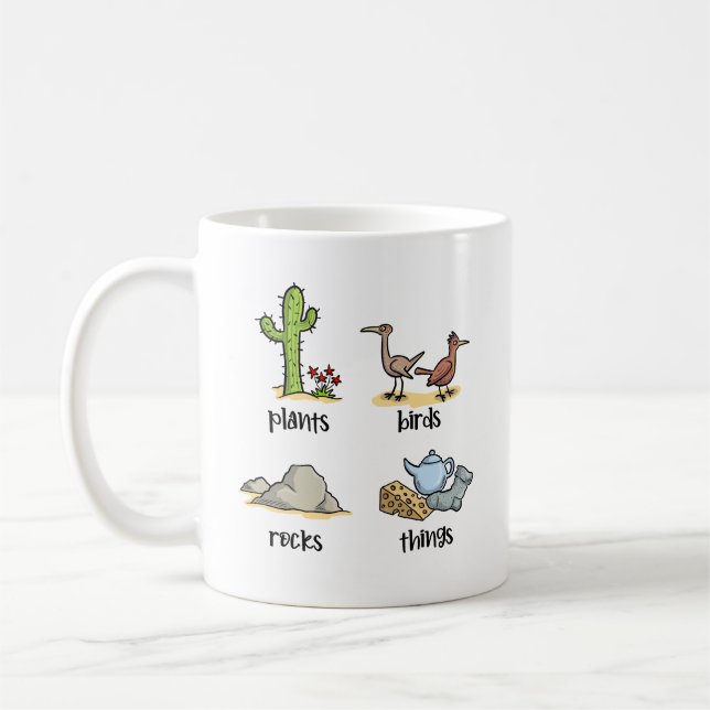 Taza De Café Plantas y pájaros y rocas y cosasMug (Izquierda)