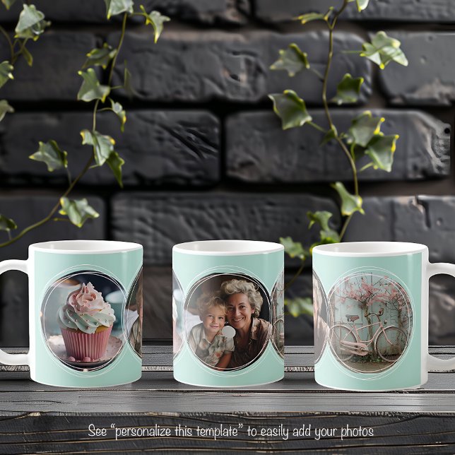 Taza De Café Plantilla 3 Collage de fotos circulares Aqua C112 (Subido por el creador)