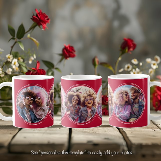 Taza De Café Plantilla 3 Collage de fotos circulares Red C81 (Subido por el creador)