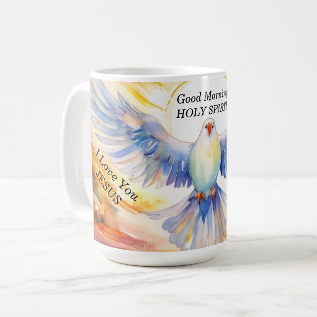 Taza De Café Plantilla Café Mug Buenos días Espíritu Santo (Anverso izquierdo)