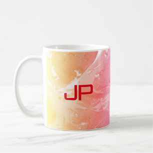 Taza De Café Plantilla de arte abstracto moderno color rosa púr