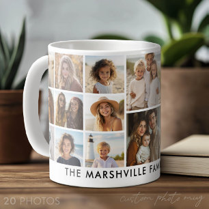 Taza De Café Plantilla de collage de 20 fotos con texto persona