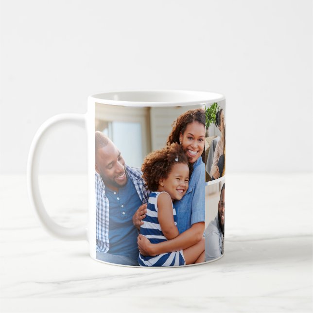 Taza De Café Plantilla de Collage Familiar Personalizado de 5 F (Izquierda)