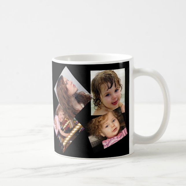 Taza De Café Plantilla de cuatro Collages de fotos (Derecha)