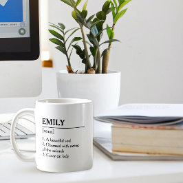Taza De Café Plantilla de definición de nombre personalizada si