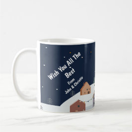 Taza De Café Plantilla de diseño de postales navideñas para nav