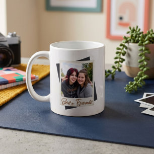 Taza De Café Plantilla de foto de mejores amigos al instante es
