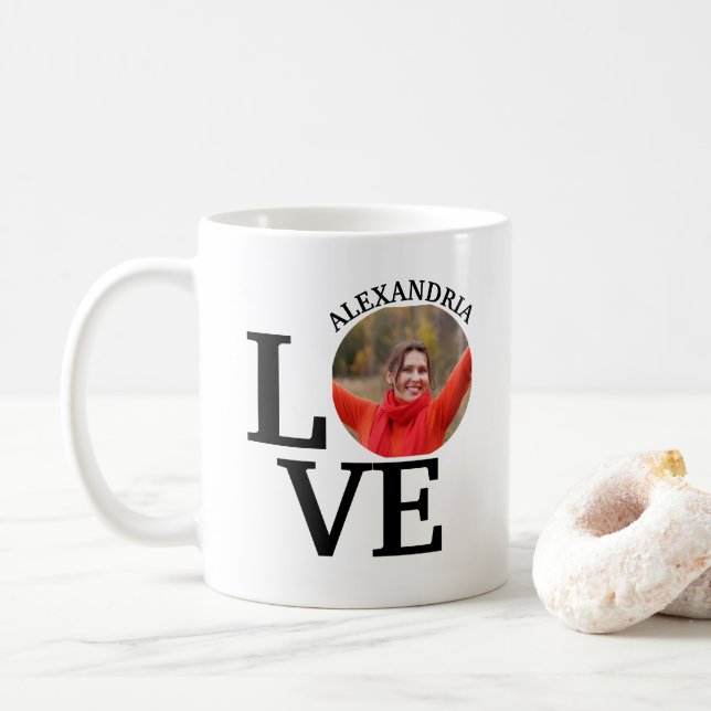 Taza De Café Plantilla de fotografía de amor de Personalizados  (Con donut)