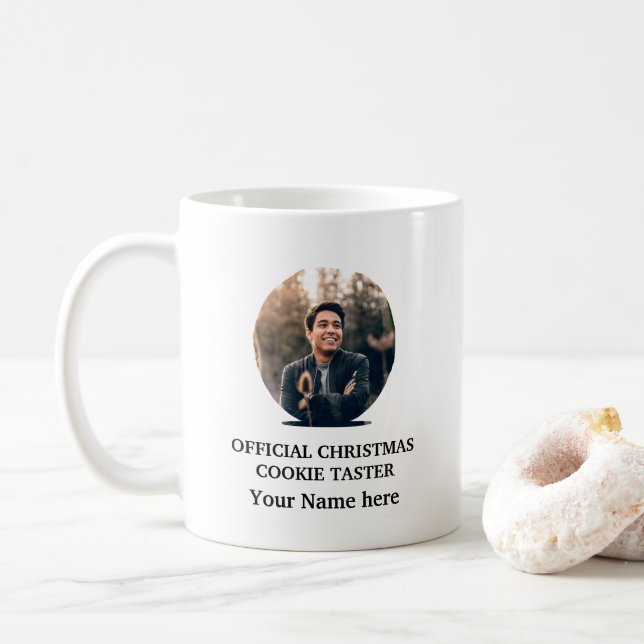 Taza De Café plantilla de fotografía de Navidades modernos pers (Con donut)