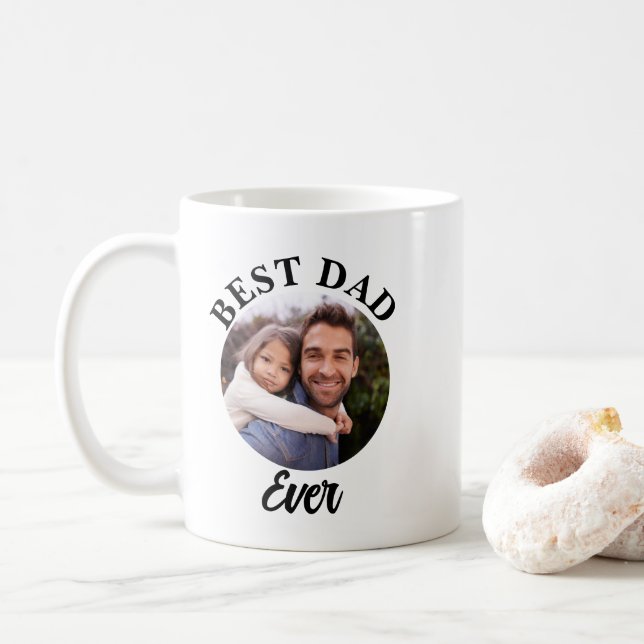 Taza De Café Plantilla de fotografía personalizada de Best Dad (Con donut)